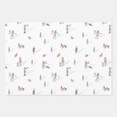 ウィンターピープルビレッジ雪だるまクリスマスホリデー ラッピングペーパーシート (正面)