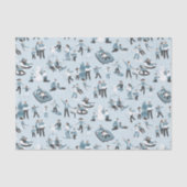 ウィンターファミリーおもしろいクリスマスホリデーパターン 薄葉紙 (正面)