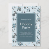ウィンターファミリーおもしろいクリスマスホリデーパーティー 招待状 (正面)