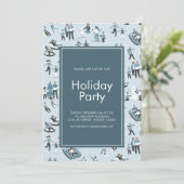 ウィンターファミリーおもしろいクリスマスホリデーパーティー 招待状 (スタンド正面)