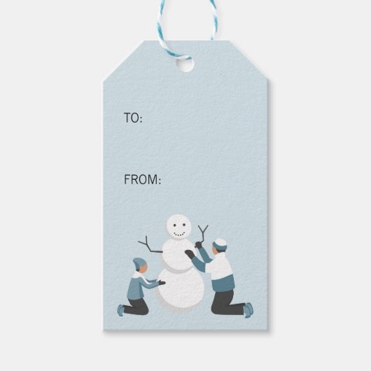 ウィンターファミリーおもしろいクリスマスホリデー ギフトタグ (正面)