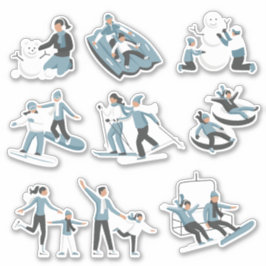 ウィンターファミリーおもしろいクリスマスホリデー シール