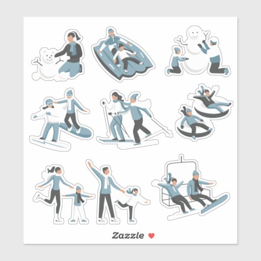 ウィンターファミリーおもしろいクリスマスホリデー シール (シート)