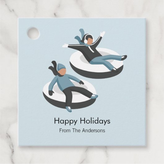 ウィンターファミリーおもしろいクリスマスホリデー フェイバータグ (正面)