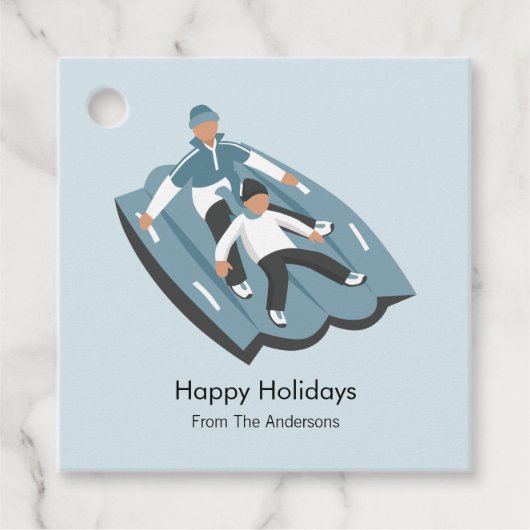 ウィンターファミリーおもしろいクリスマスホリデー フェイバータグ (正面)