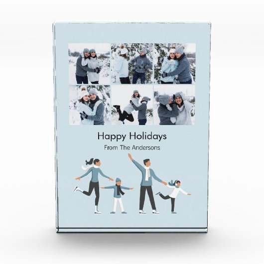 ウィンターファミリーおもしろいクリスマスホリデー フォトブロック (正面)