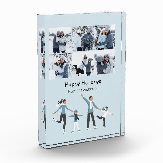 ウィンターファミリーおもしろいクリスマスホリデー フォトブロック (左)