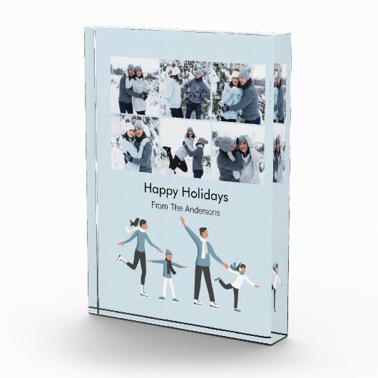 ウィンターファミリーおもしろいクリスマスホリデー フォトブロック (右)