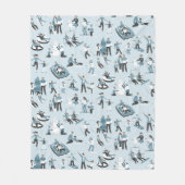 ウィンターファミリーおもしろいクリスマスホリデー フリースブランケット (正面)