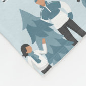 ウィンターファミリーおもしろいクリスマスホリデー フリースブランケット (角)