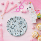 ウィンターファミリーおもしろいクリスマスホリデー ペーパープレート (パーティー)