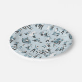 ウィンターファミリーおもしろいクリスマスホリデー ペーパープレート (アングル)