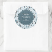 ウィンターファミリーおもしろいクリスマスホリデー ラウンドシール (バッグ)