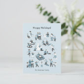 ウィンターファミリーおもしろいクリスマス シーズンポストカード (スタンド正面)