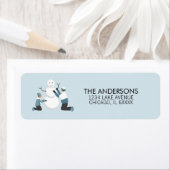 ウィンターファミリーおもしろいホリデー住所 シール