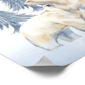 ウィンターファミリーポーラクマ北極子供部屋ウォールデコール ポスター (角)