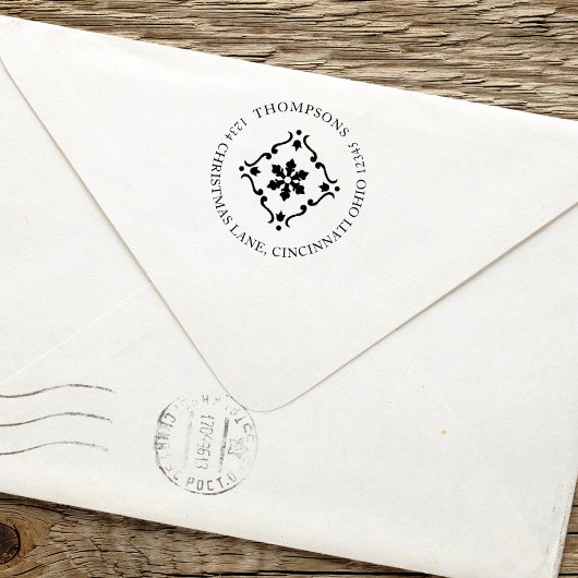 ウィンターファミリー差出人住所カスタム セルフインキングスタンプ