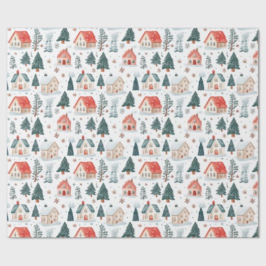 ウィンターファームクリスマスラッピング紙素朴- ラッピングペーパー (フラット)