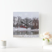 ウィンターファームパノウォールクロック スクエア壁時計 (ホーム)