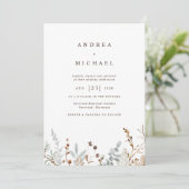 ウィンターフィールドワイルドフラワーボタニッ結婚クス 招待状 (スタンド正面)