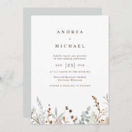 ウィンターフィールドワイルドフラワーボタニッ結婚クス 招待状