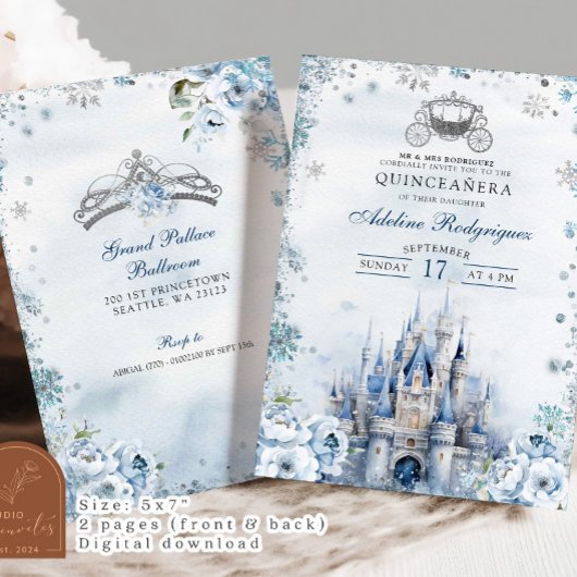 ウィンターフェアユータリーキャッスルキャリッジカンス誕生日 招待状