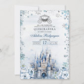 ウィンターフェアユータリーキャッスルキャリッジカンス誕生日 招待状 (正面)