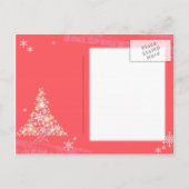 ウィンターフェスティバルピンクホリデーパーティー招待状 インビテーションポストカード (裏面)