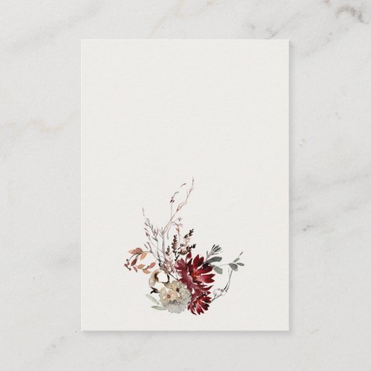 ウィンターフェスティブな葉のオムツくじベビーシャワー エンクロージャーカード (裏面)