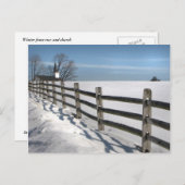 ウィンターフェンスと教会 ポストカード (正面/裏面)