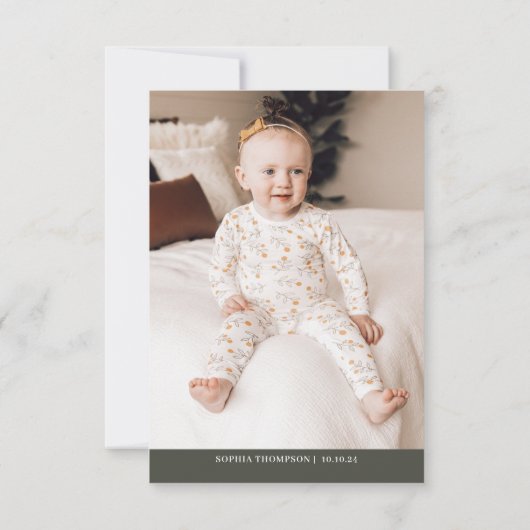 ウィンターフォト子供の誕生日 サンキューカード (裏面)