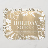 ウィンターフォリアージ金ゴールドホリデーソイレパーティー 招待状 (正面/裏面)