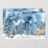 ウィンターフォレエレガントストビジネスホリデーカード シーズンカード (正面/裏面)