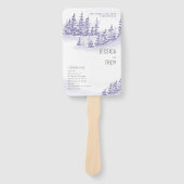 ウィンターフォレストウォーターカラーラベンダー結婚式 プログラム ハンドファン (正面)