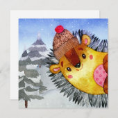 ウィンターフォレストウッドランドフレンズヘッジホッグスケッチ (正面/裏面)