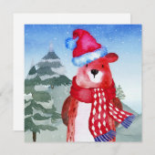 ウィンターフォレストウッドランドフレンズベアイラストレーション (正面/裏面)