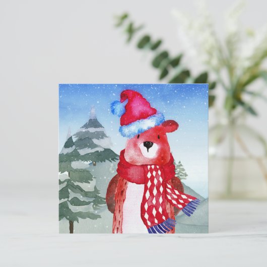 ウィンターフォレストウッドランドフレンズベアイラストレーション (スタンド正面)