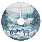 ウィンターフォレストウマーズフェスティバル馬術クリスマス ブラッシュドポリエステルツリースカート (正面)