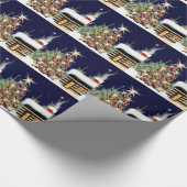 ウィンターフォレストクリスマスキャビンホリデーシーンクリスマス ラッピングペーパー (角)