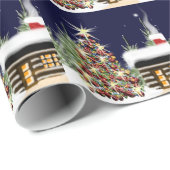 ウィンターフォレストクリスマスキャビンホリデーシーンクリスマス ラッピングペーパー (ロールコーナー)