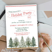ウィンターフォレストクリスマスホリデーパーティー招待状 シーズンカード