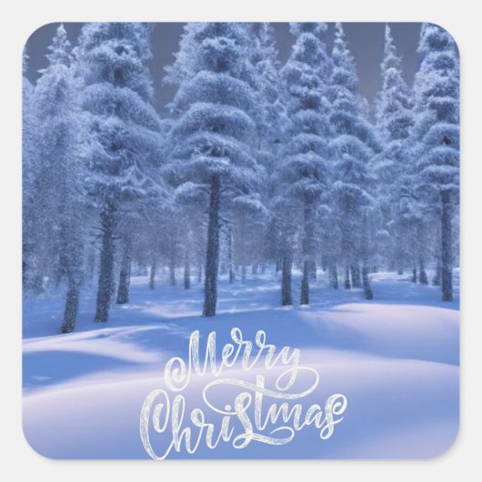ウィンターフォレストテーマクリスマス スクエアシール (正面)