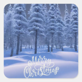 ウィンターフォレストテーマクリスマス スクエアシール