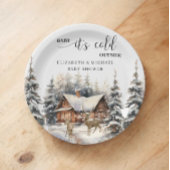 ウィンターフォレストハウスベビー外は寒い ペーパープレート
