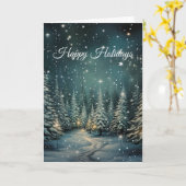 ウィンターフォレストホリデーカード カード (黄色い花)