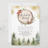 ウィンターフォレストホリデークリスマスパーティの招待状 招待状 (正面)