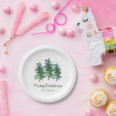 ウィンターフォレストメリークリスマス紙プレート ペーパープレート (パーティー)