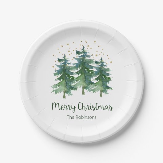 ウィンターフォレストメリークリスマス紙プレート ペーパープレート (正面)