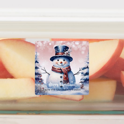 ウィンターフォレスト雪だるまクリスマスベーキング | ピンク ラベル (貼付)