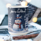 ウィンターフォレスト雪だるまクリスマス コーヒーマグカップ